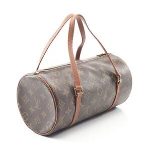 Louis Vuitton Leather Canvas Papillon Monogram Handbag Brown